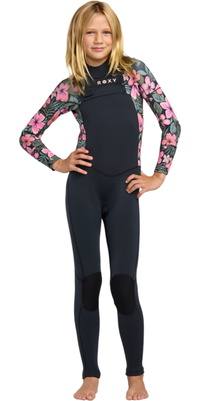 2026 Roxy Junior Swell Natural 4/3mm Chest Zip Wetsuit 26RW213501 - Electric Pink
